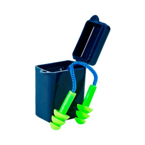 Protectores auditivos tipo tapon autoexpandible desechable con cordón