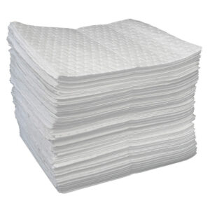 Paños absorbentes para hidrocarburos, color Blanco 40cm x 50cm x 100 UND