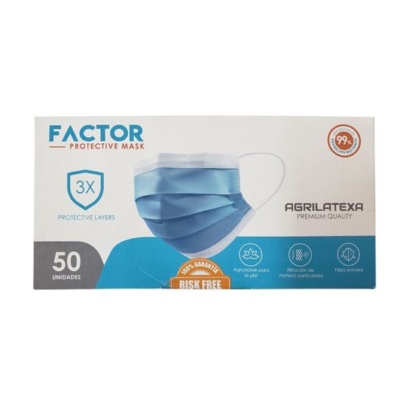 Mascarilla Quirurgica celeste Factor