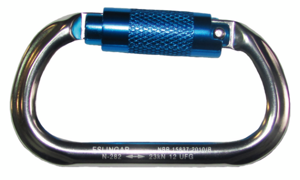 Mosquetón 23 Kn carabinero con triple traba de aluminio
